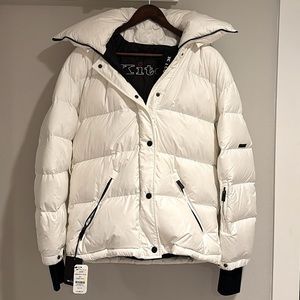 Kiton Men’s White Down Jacket (Hooded,Padded)